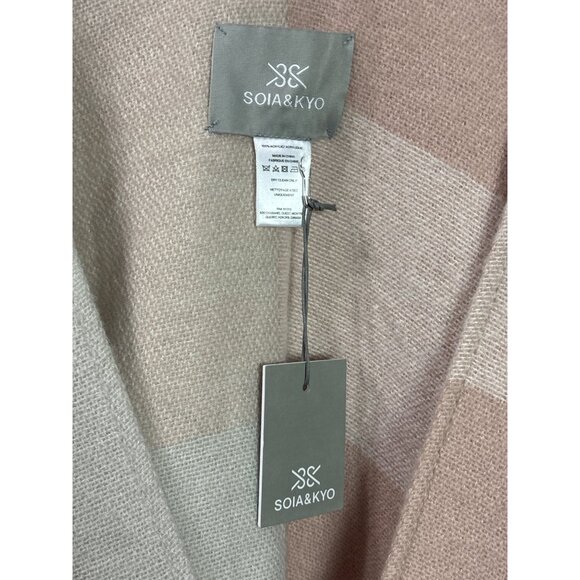 Soia & Kyo Womens Fringe Shawl Wrap Blush Pink Beige One Size Soft Knit Fabric N - Picture 4 of 6